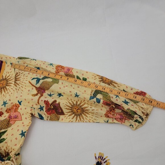 FARM RIO x ANTHROPOLOGIE Mermaid Print Wrap Mini Dress Womens MEDIUM - Picture 15 of 16